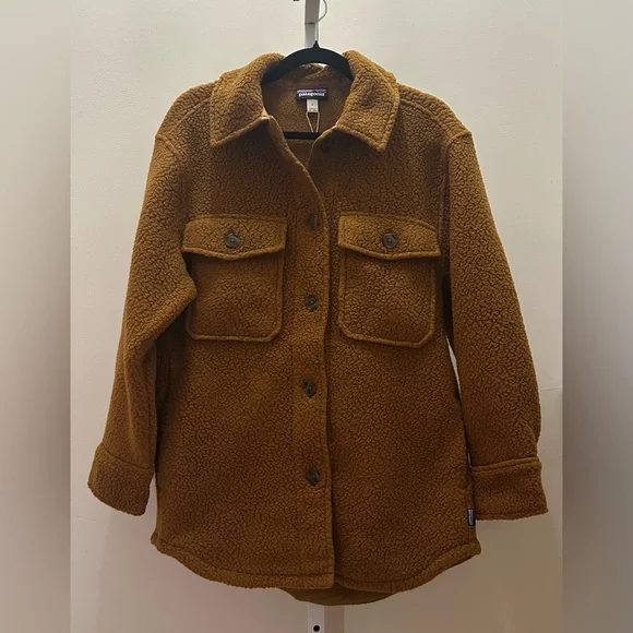 NEW Patagonia Women’s Retro Pile Fleece Shacket Sz S — Shelter Brown — NWT - Picture 2 of 13